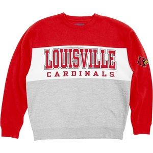 Louisville Blue 84 NCAA Officially Licensed Colorblock Crewneck Sweatshirt Large